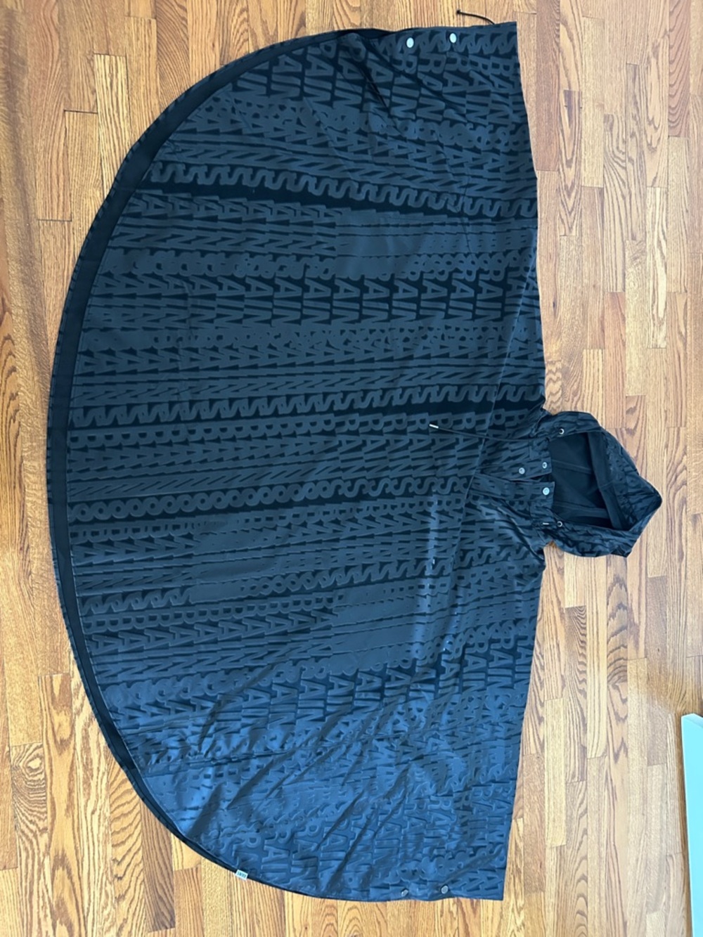 Rains Black Textured Hooded Rain Poncho